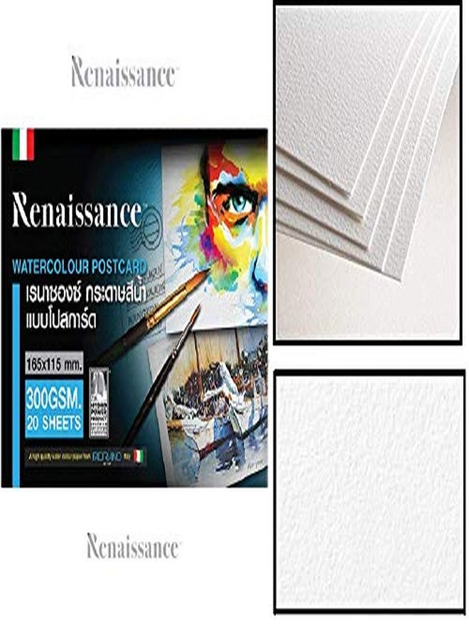 رينيسانس فابريانو، حجم بطاقة بريدية (165 × 115 مم)، دفتر رسم بالألوان المائية، 300 جرام/متر مربع، 20 ورقة، ورق ألوان مائية 100% قطن (دفتر ألوان مائية مضغوط على البارد). - Image 2